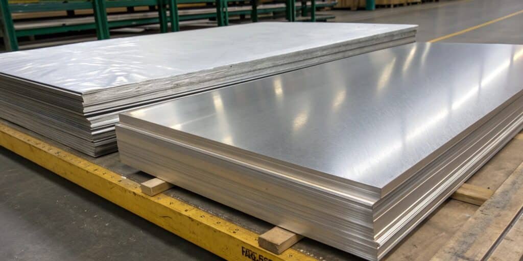 A perfectly bent piece of 5052 sheet metal next to a cracked piece of 6061 that was bent the same way.